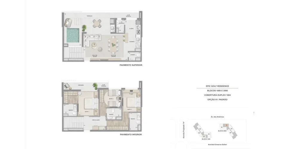 Duplex 3 suites 160m apto 1804