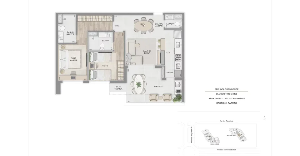 Terraço 2 suites 82m apto