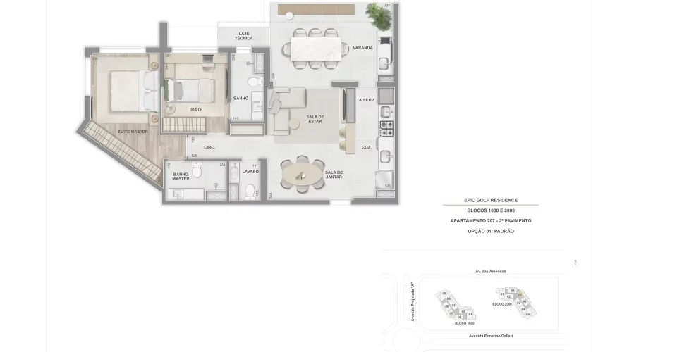 Terraço 2 suites 85m apto 207