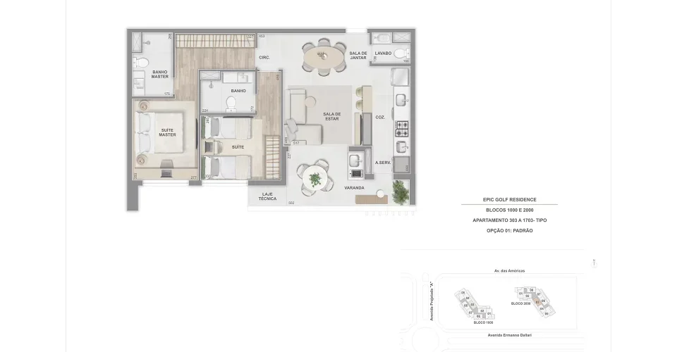 Tipo 2 suites 77m 303 a 1703